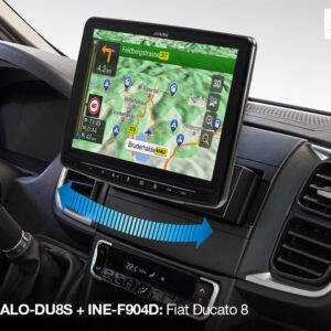 Alpine KIT-HALO-DU8S Schwenkbares Einbauset für Fiat Ducato 8, passend für 2-DIN Öffnung zum Einbau eines Alpine 1-DIN Halo Autoradios