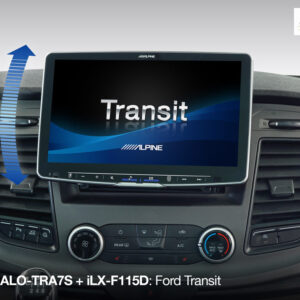 Alpine KIT-HALO-TRA7S Schwenkbares Einbauset für Ford Transit Custom, passend für 1-DIN Öffnung zum Einbau eines Alpine 1-DIN Halo Autoradios