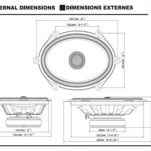 Alpine S2-S68 S-Series 15 cm x 20 cm (6 x 8-Zoll) 2-Wege Koaxial-Lautsprechersystem – S2-S68-05 CPII