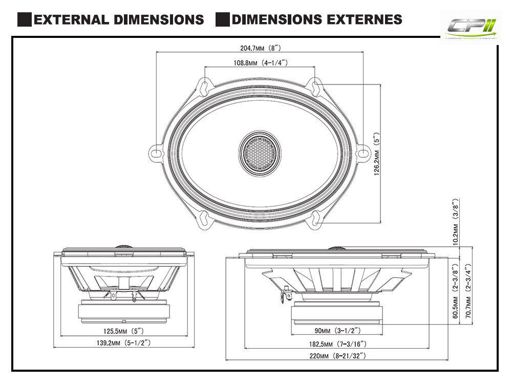 Alpine S2-S68 S-Series 15 cm x 20 cm (6 x 8-Zoll) 2-Wege Koaxial-Lautsprechersystem – S2-S68-05 CPII
