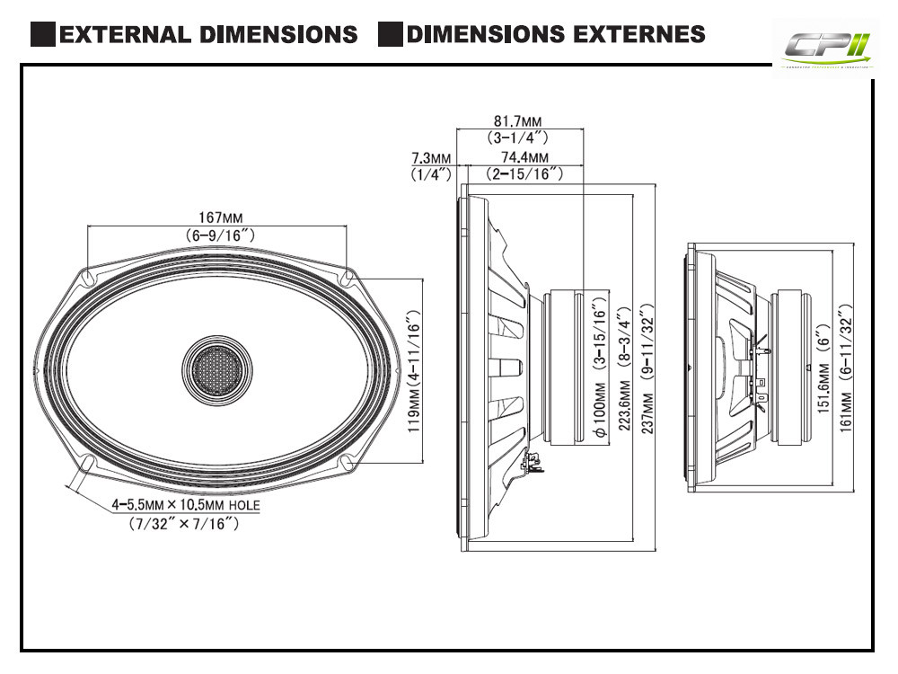 Alpine S2-S69 S-Series 16 cm x 24 cm (6 x 9-Zoll) 2-Wege Koaxial-Lautsprechersystem – S2-S69-05 CPII