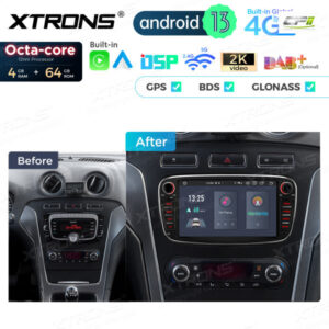 PX74FSFBL 7 Zoll Octa Core 4 + 64 GB Global 4G LTE Android Autoradio Multimedia Player Speziell für Ford – Bild 4