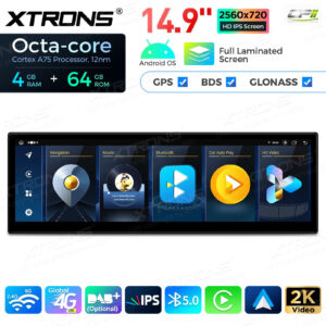 QLB4263CC 14,9 Zoll 4 + 64 GB Global 4G LTE Android Autoradio Multimedia Player mit vollständig laminiertem 2K IPS-Bildschirm für BMW 6er M6 E63 E64 mit CCC-System