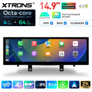 QLB42X1EV3 14,9 Zoll Octa-Core 4+64GB Global 4G LTE Android 14 Autoradio mit Multimedia-Player und volllaminiertem 2K-IPS-Bil