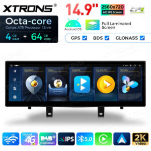 QLB42X1EV3 14,9 Zoll Octa-Core 4+64GB Global 4G LTE Android 14 Autoradio mit Multimedia-Player und volllaminiertem 2K-IPS-Bildschirm für BMW X1 F48/X2 F39