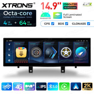 QLB42X5EV 14,9 Zoll für BMW X5 F15 (2017-2018) / X6 F16 (2017-2019) EVO Octa Core 4 + 64 GB Global 4G LTE Android Autoradio Multimedia Player mit vollständig laminiertem 2K IPS-Bildschirm – Bild 5