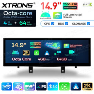 QLB42X5EV 14,9 Zoll für BMW X5 F15 (2017-2018) / X6 F16 (2017-2019) EVO Octa Core 4 + 64 GB Global 4G LTE Android Autoradio Multimedia Player mit vollständig laminiertem 2K IPS-Bildschirm – Bild 6