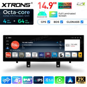 QLB42X5EV 14,9 Zoll für BMW X5 F15 (2017-2018) / X6 F16 (2017-2019) EVO Octa Core 4 + 64 GB Global 4G LTE Android Autoradio Multimedia Player mit vollständig laminiertem 2K IPS-Bildschirm – Bild 9