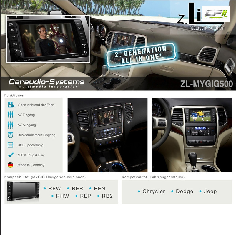 CAS Rückfahrkamera Interface für CHRYSLER/DODGE/JEEP mit MYGIG – ZL-MYGIG500-03 CPII