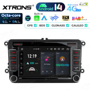 PX74MTVL 7 Zoll Octa Core 4 + 64 GB Android 14 Autoradio Multimedia Player Custom Fit für Volkswagen / SEAT / SKODA Global 4G LTE – Bild 5