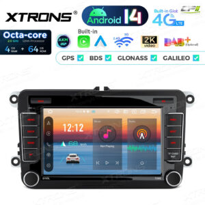PX74MTVL 7 Zoll Octa Core 4 + 64 GB Android 14 Autoradio Multimedia Player Custom Fit für Volkswagen / SEAT / SKODA Global 4G LTE – Bild 6