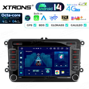 PX74MTVL 7 Zoll Octa Core 4 + 64 GB Android 14 Autoradio Multimedia Player Custom Fit für Volkswagen / SEAT / SKODA Global 4G LTE – Bild 7