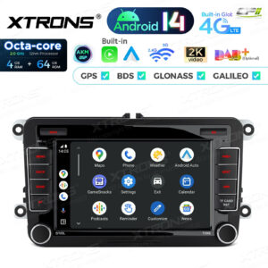 PX74MTVL 7 Zoll Octa Core 4 + 64 GB Android 14 Autoradio Multimedia Player Custom Fit für Volkswagen / SEAT / SKODA Global 4G LTE – Bild 9