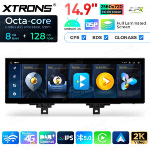 Android Autoradio XtronsQLBH44THNBL 14,9 Zoll Octa Core 8 + 128 GB Global 4G LTE  Multimedia  Bildschirm für BMW 3er F30 F31 F34 / 4 Serie F32 F33 F36 M3/F80 M4/F82 NBT – Bild 5