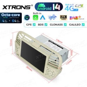 PX7450FCL 7 Zoll Octa Core 4 + 64 GB Global 4G LTE Android 14 Autoradio Multimedia Player Custom Fit für Fiat – Bild 16
