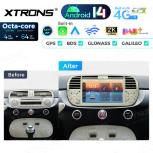 PX7450FCL 7 Zoll Octa Core 4 + 64 GB Global 4G LTE Android 14 Autoradio Multimedia Player Custom Fit für Fiat – Bild 4