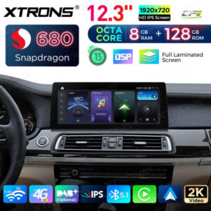 Alternative view of QGB23CIB12SV 12,3 '' für BMW 7er F01 F02 (2009-2012) Original CIC System Octa Core 8 + 128 Autoradio 4G Eingebaut in CP AA mit Android 13 Full Laminated Screen