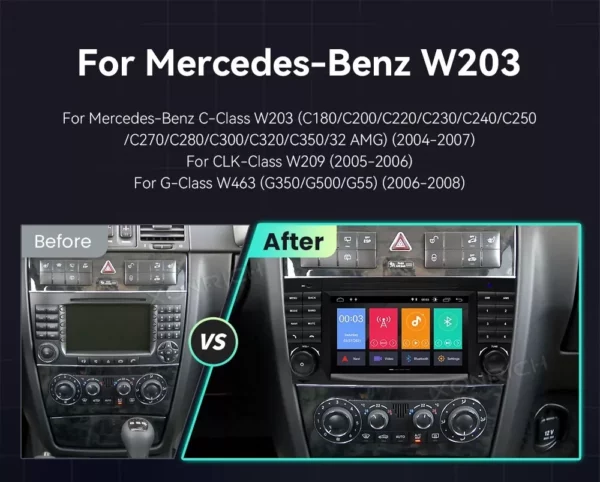 Android Autoradio Xonrich AC8227L Mercedes W209,W203,W463 2GB+16GB – Bild 12