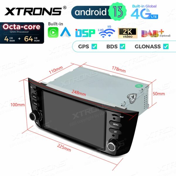 PX64GPFL 6,2 Zoll Octa Core 4 + 64 GB Global 4G LTE Android Autoradio Multimedia Player Custom Fit für Fiat – Bild 13