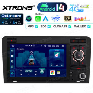 PX74A3AL 7-Zoll-Autoradio-Navigationssystem mit Android 14 Autoradio mit integriertem CarPlay und Android Auto und DSP Custom Fit für Audi – Bild 7