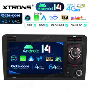 PX74A3AL 7-Zoll-Autoradio-Navigationssystem mit Android 14 Autoradio mit integriertem CarPlay und Android Auto und DSP Custom Fit für Audi – Bild 8
