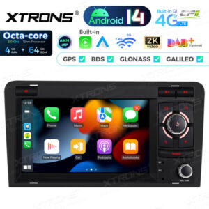 PX74A3AL 7-Zoll-Autoradio-Navigationssystem mit Android 14 Autoradio mit integriertem CarPlay und Android Auto und DSP Custom Fit für Audi – Bild 9