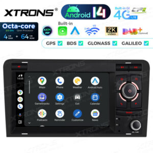 PX74A3AL 7-Zoll-Autoradio-Navigationssystem mit Android 14 Autoradio mit integriertem CarPlay und Android Auto und DSP Custom Fit für Audi – Bild 10