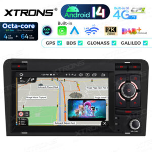 PX74A3AL 7-Zoll-Autoradio-Navigationssystem mit Android 14 Autoradio mit integriertem CarPlay und Android Auto und DSP Custom Fit für Audi – Bild 11