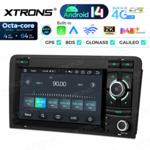 PX74A3AL 7-Zoll-Autoradio-Navigationssystem mit Android 14 Autoradio mit integriertem CarPlay und Android Auto und DSP Custom Fit für Audi – Bild 13