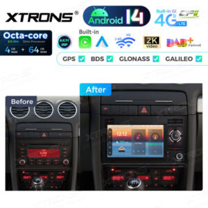 PX74A4AL 7-Zoll-Android-14-Autoradio-Navigationssystem mit integriertem CarPlay und Android Auto und DSP Custom Fit für Audi und SEAT Abverkauf – Bild 4