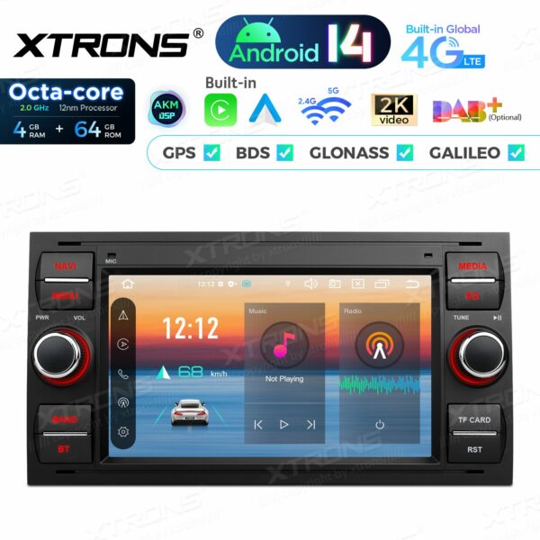 PX72QSFBL 7 Zoll Octa Core 4 + 64 GB Global 4G LTE Android Autoradio Multimedia Player Custom Fit für Ford – Bild 5