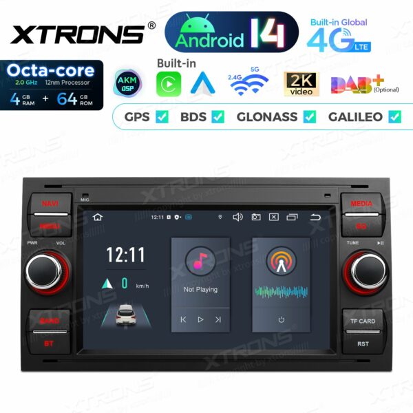 PX72QSFBL 7 Zoll Octa Core 4 + 64 GB Global 4G LTE Android Autoradio Multimedia Player Custom Fit für Ford – Bild 6