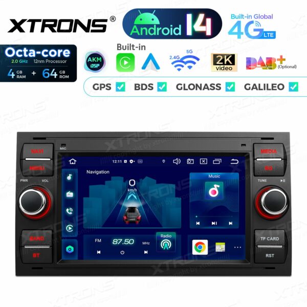 PX72QSFBL 7 Zoll Octa Core 4 + 64 GB Global 4G LTE Android Autoradio Multimedia Player Custom Fit für Ford – Bild 7