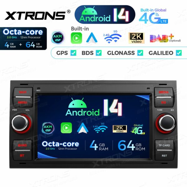 PX72QSFBL 7 Zoll Octa Core 4 + 64 GB Global 4G LTE Android Autoradio Multimedia Player Custom Fit für Ford – Bild 8