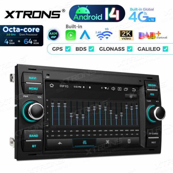 PX72QSFBL 7 Zoll Octa Core 4 + 64 GB Global 4G LTE Android Autoradio Multimedia Player Custom Fit für Ford – Bild 12