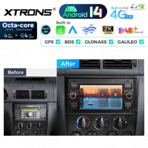 PX72QSFBL 7 Zoll Octa Core 4 + 64 GB Global 4G LTE Android Autoradio Multimedia Player Custom Fit für Ford – Bild 4
