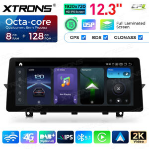 Android Autoradio Xtrons QGB23CIB12FVGT Octar Core 8GB+128GB 12,3 Zoll für BMW 5er F07 GT (2011-2012) Original CIC System