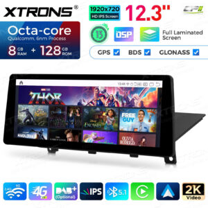Android Autoradio Xtrons QGB23CIB12FVGT Octar Core 8GB+128GB 12,3 Zoll für BMW 5er F07 GT (2011-2012) Original CIC System