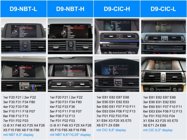 D9-NBT-H Ultra Flex 192 GB Android-System für BMW 1er/3er/5er/X3/X5 mit 8,8-Zoll/10,25-Zoll Display, Inkl. Head-up-Display, Apple CarPlay und Android Auto – Bild 3