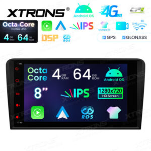 ID80A3AL 8-Zoll-Android-Navigations-Autoradio mit 1280x720-HD-Bildschirm, passgenau für Audi