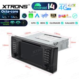 PX7439BG 7 Zoll Octa Core 4 + 64 GB Global 4G LTE Android 14 Autoradio Multimedia Player Speziell für BMW – Bild 14