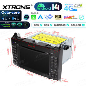 PX74M245G 7 Zoll Octa Core 4 + 64 GB Global 4G LTE Android 14 Auto DVD Multimedia Player Speziell geeignet für Mercedes-Benz / Volkswagen – Bild 14