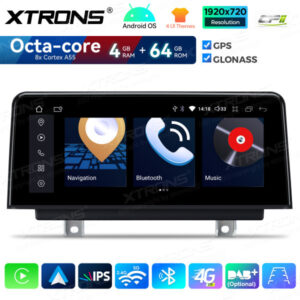 QDB10NBTH 10,25-Zoll-Android-Auto-GPS-Multimedia-Player mit integriertem CarPlay und Android Auto für BMW 3/4 Serie M3 M4 NBT