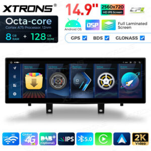 14,9 Zoll Octa Core 8 + 128 GB Global 4G LTE Android Autoradio Multimedia Player mit vollständig laminiertem 2K IPS-Bildschirm für BMW X5 F15 / X6 F16 EVO