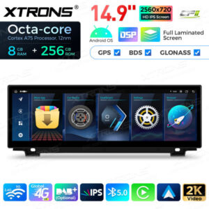 QLBX44FVNB 14,9 Zoll volllaminierter 2K IPS 2.5D Bildschirm Android Autoradio Multimedia Player Global 4G 8 + 256 GB für BMW 5er F10 / F11 NBT – Bild 7