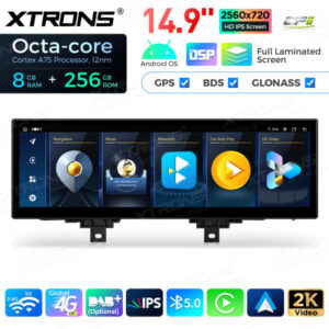 QLBX44THEVL 14,9 Zoll volllaminierter 2K IPS 2.5D-Bildschirm Android Autoradio Multimedia Player Global 4G 8+256GB für BMW 3er / 4er EVO