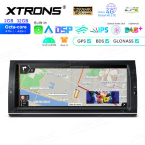 Android-Navigations-Autoradio 10,25-Zoll-Octa-Core- mit 1280 * 480 IPS-Bildschirm Maßgeschneiderte Passform für BMW X5 E53 – Bild 9