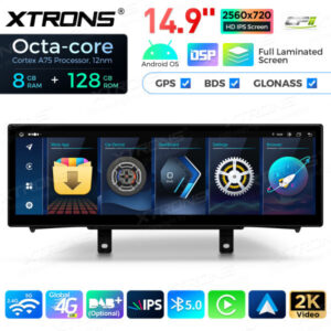 QLBH44NENBL3 14,9 Zoll Octa Core 8 + 128 GB Global 4G LTE Android Autoradio Multimedia Player mit vollständig laminiertem 2K