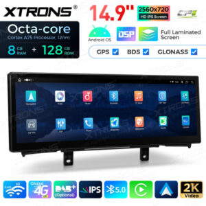 QLBH44NENBL3 14,9 Zoll Octa Core 8 + 128 GB Global 4G LTE Android Autoradio Multimedia Player mit vollständig laminiertem 2K