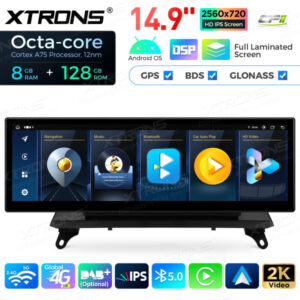 Alternative view of Android Autoradio Xtrons  QLBH44X5CCL314,9 Zoll Octa Core 8 + 128 GB Global 4G LTE für  BMW X5 X6 CCC